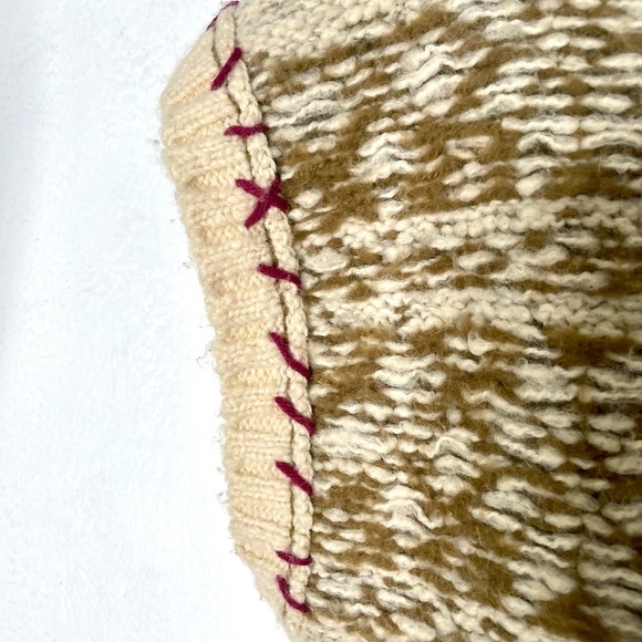 Free People Cream Snow Drift Fair Isle cowl  Neck Sleeveless Sweater Size Medium - Picture 5 of 9